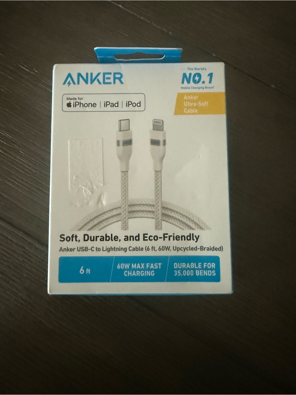 Anker USB-C to Lightning Cable 6ft - White
